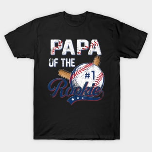 Papa of The Rookie 1 Years old Team 1st Birthday Baseball T-Shirt